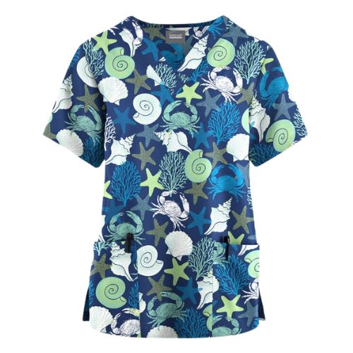 printed colorful pattern nurse scrubs