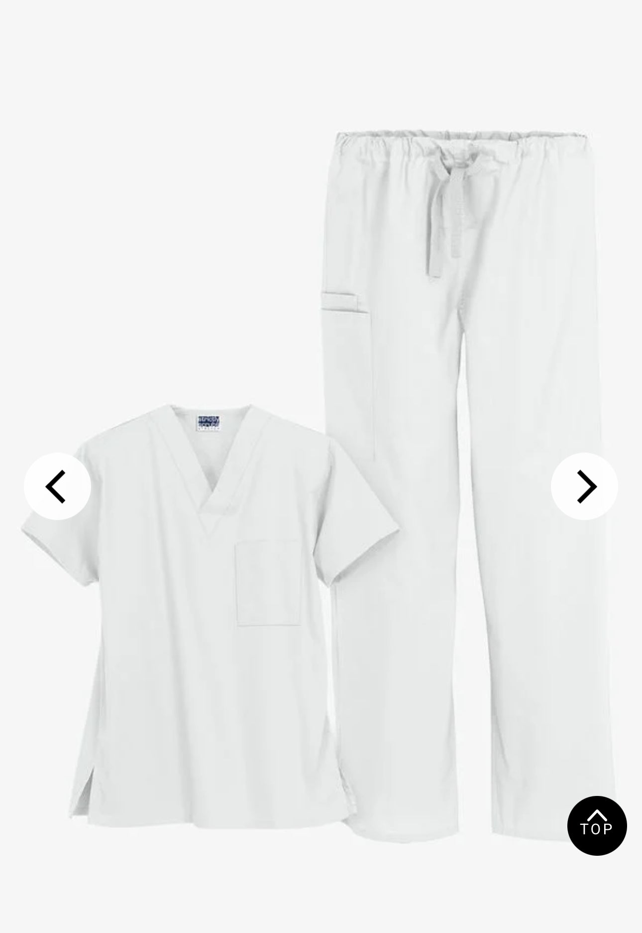 White 2-Piece Nurse Scrub Set | Durable Medical Uniform for Nurses & Doctors