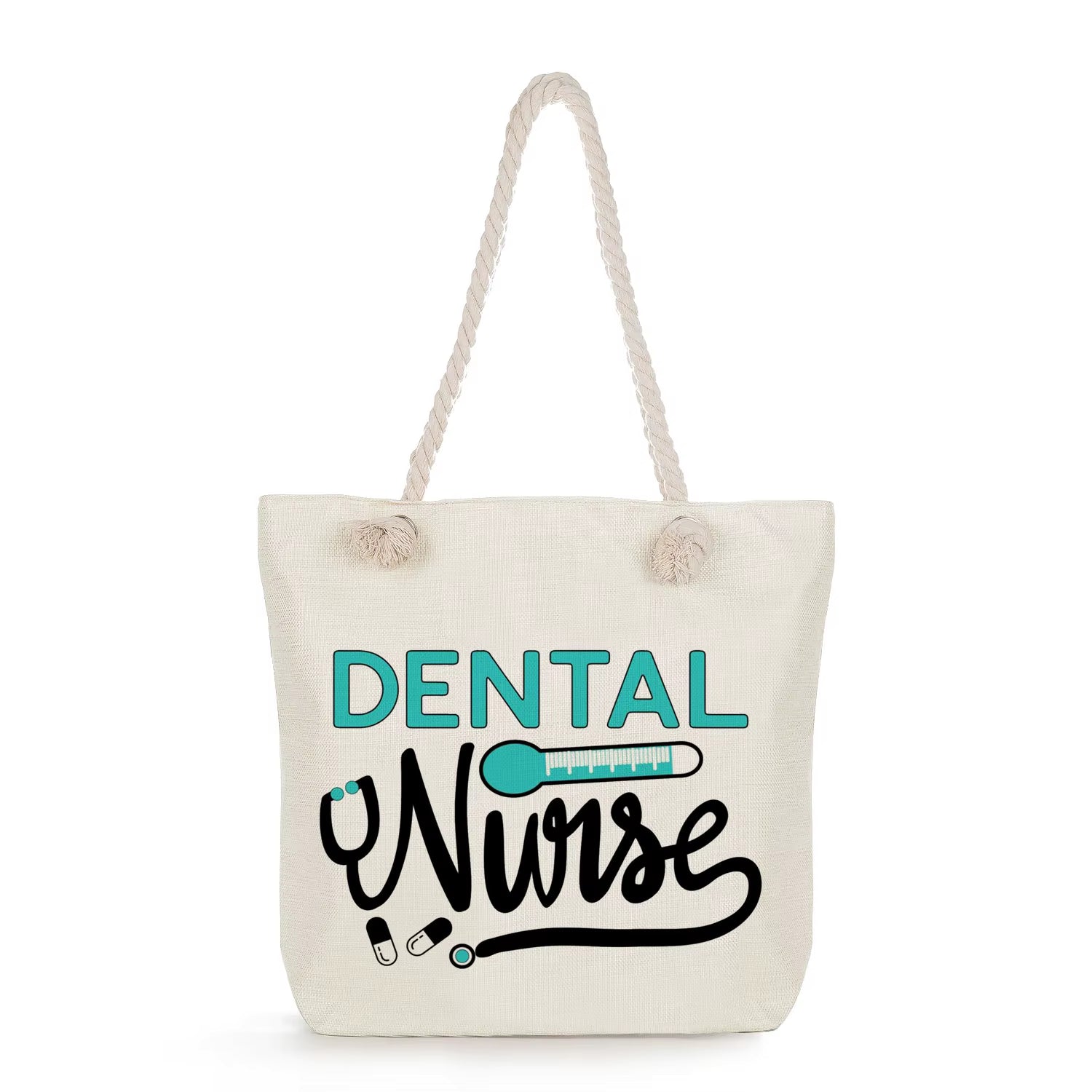 Tote bag with 'Dental Nurse' text and design on a white background